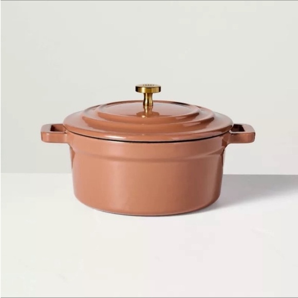 Hearth & Hand Other - ✨Sold Out✨ .5qt Pumpkin Brown Enameled Cast Iron Dutch Oven NIB